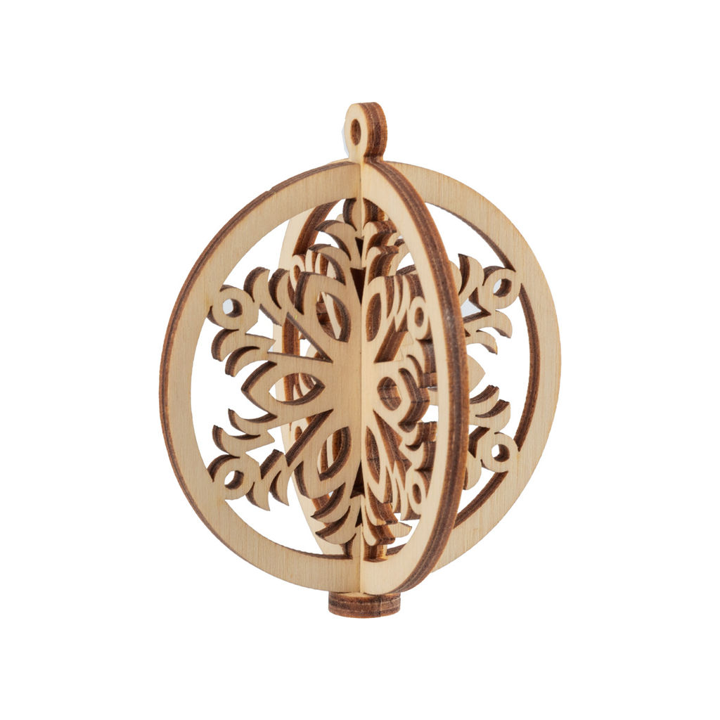 Заготовка для декорирования Mr. Carving КЛ-44 Подвеска объемная Шар фанера d 7 см х 0.3 см 3 снежинка  фото 4