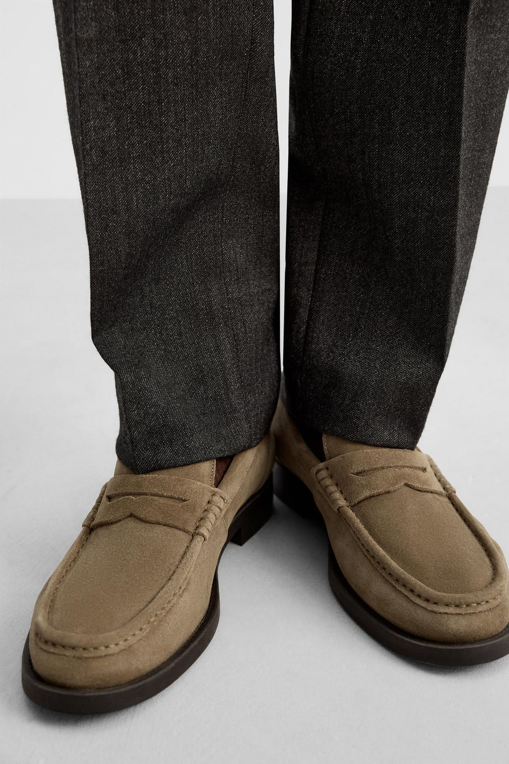 LEATHER PENNY STRAP LOAFERS - Zara фото 5
