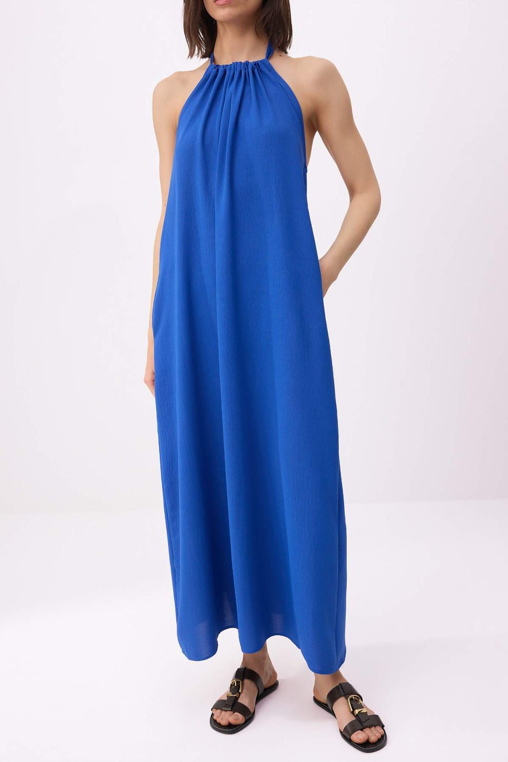 Siyah Rahat Kesim Maxi Dokuma Elbise TWOSS26EL00329 - Trendyolmilla фото 7