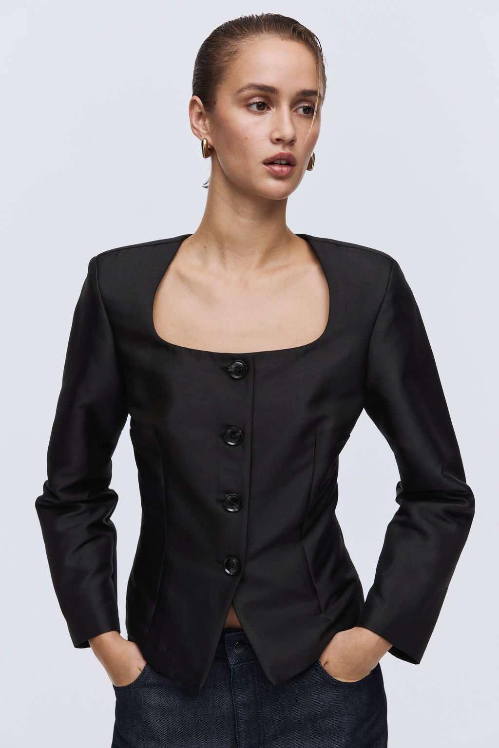 Blazer con escote cuadrado - H&m фото 2