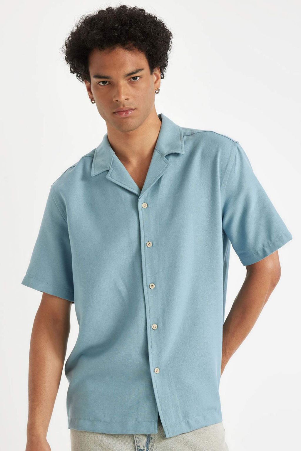 Regular Fit Apas Yaka K?sa Kollu Gomlek - Defacto фото 2