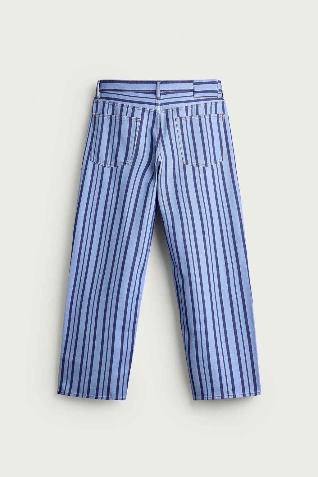 PANTAL?N STRAIGHT FIT RAYAS / Azul