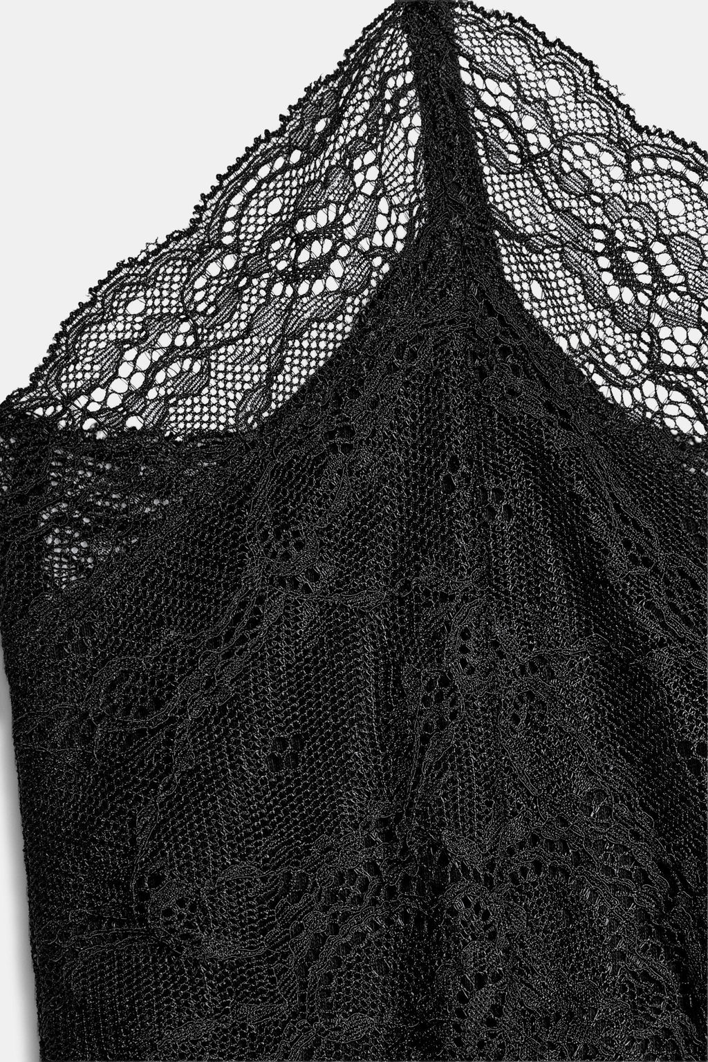 TOP RIB ENCAJE / Negro
