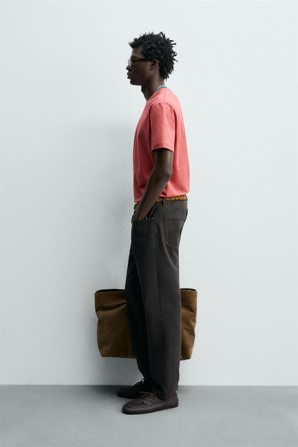 CAMISETA MEDIUM WEIGHT B?SICA /02 / Coral rojo - Zara фото 4