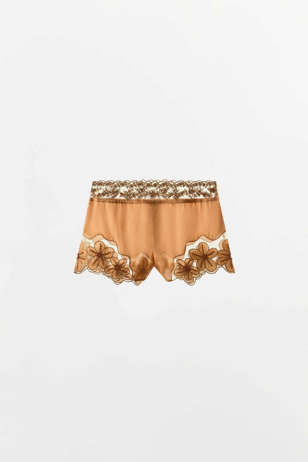 SHORTS BORDADOS FLORES ABALORIOS / Naranja - Zara фото 6