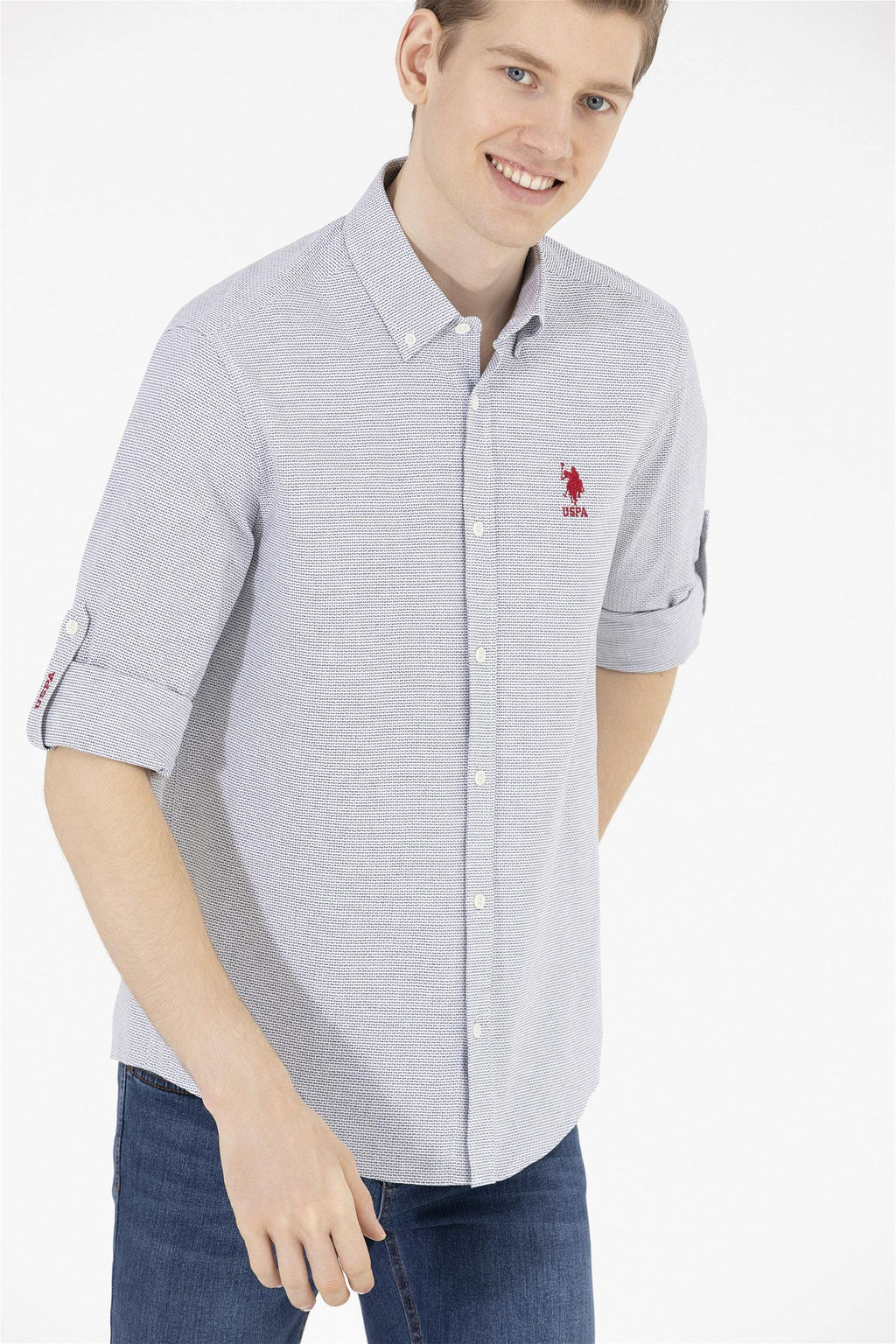 U. S. Polo Assn Мужская темно-синяя рубашка с длинным рукавом - U.s. polo assn фото 9