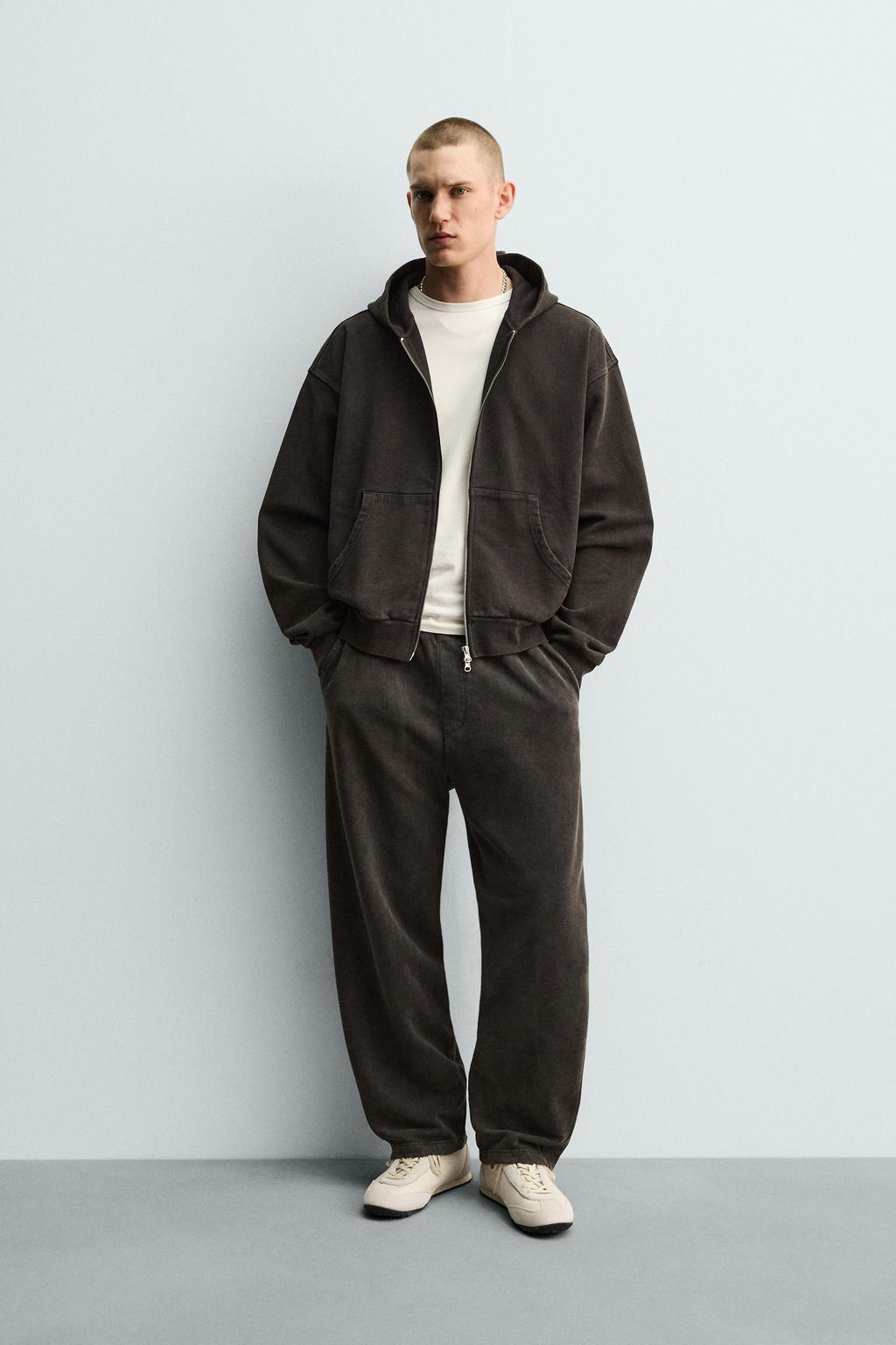 WASHED BALLOON FIT JOGGER TROUSERS - Zara фото 21