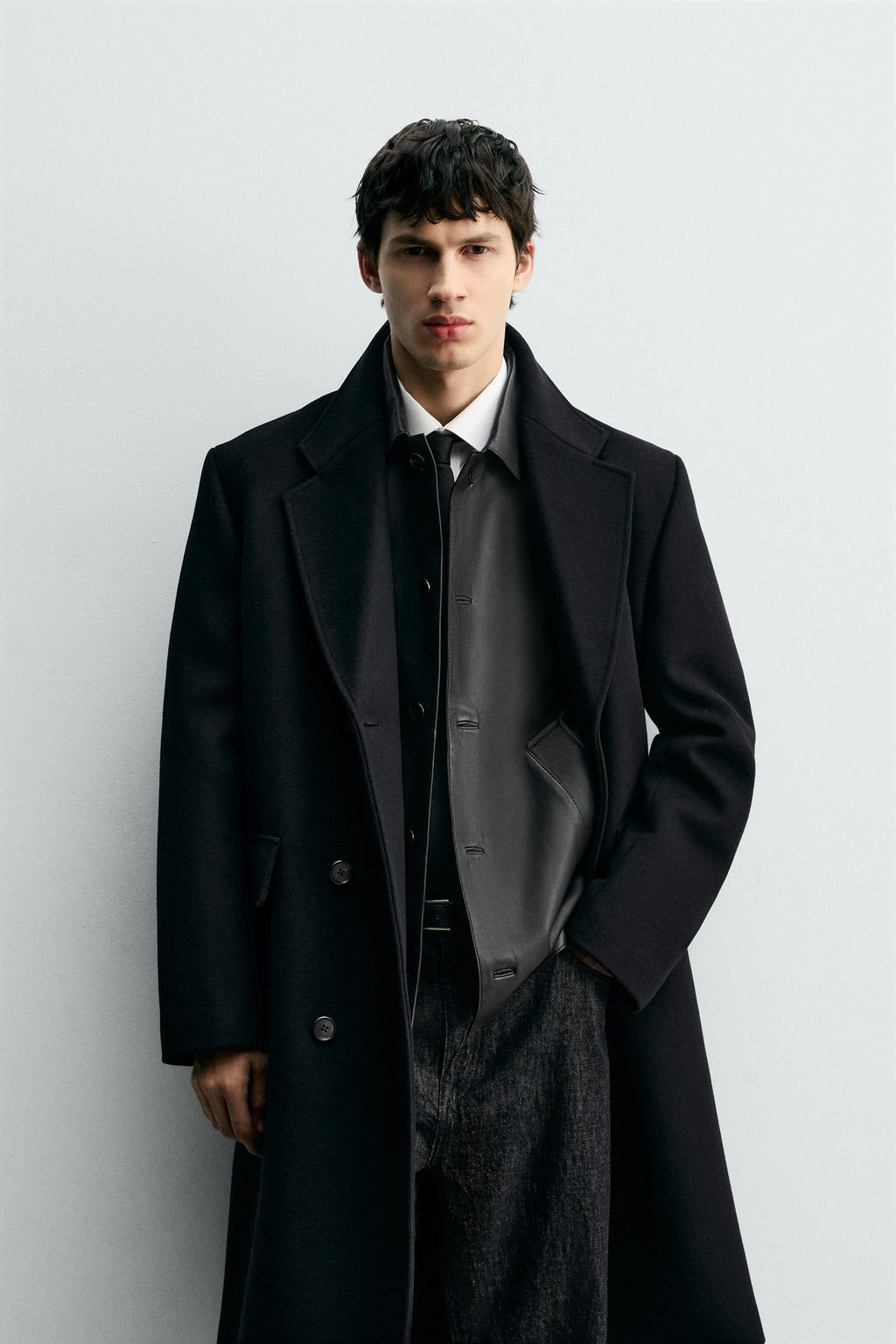WOOL BLEND DOUBLE-BREASTED COAT