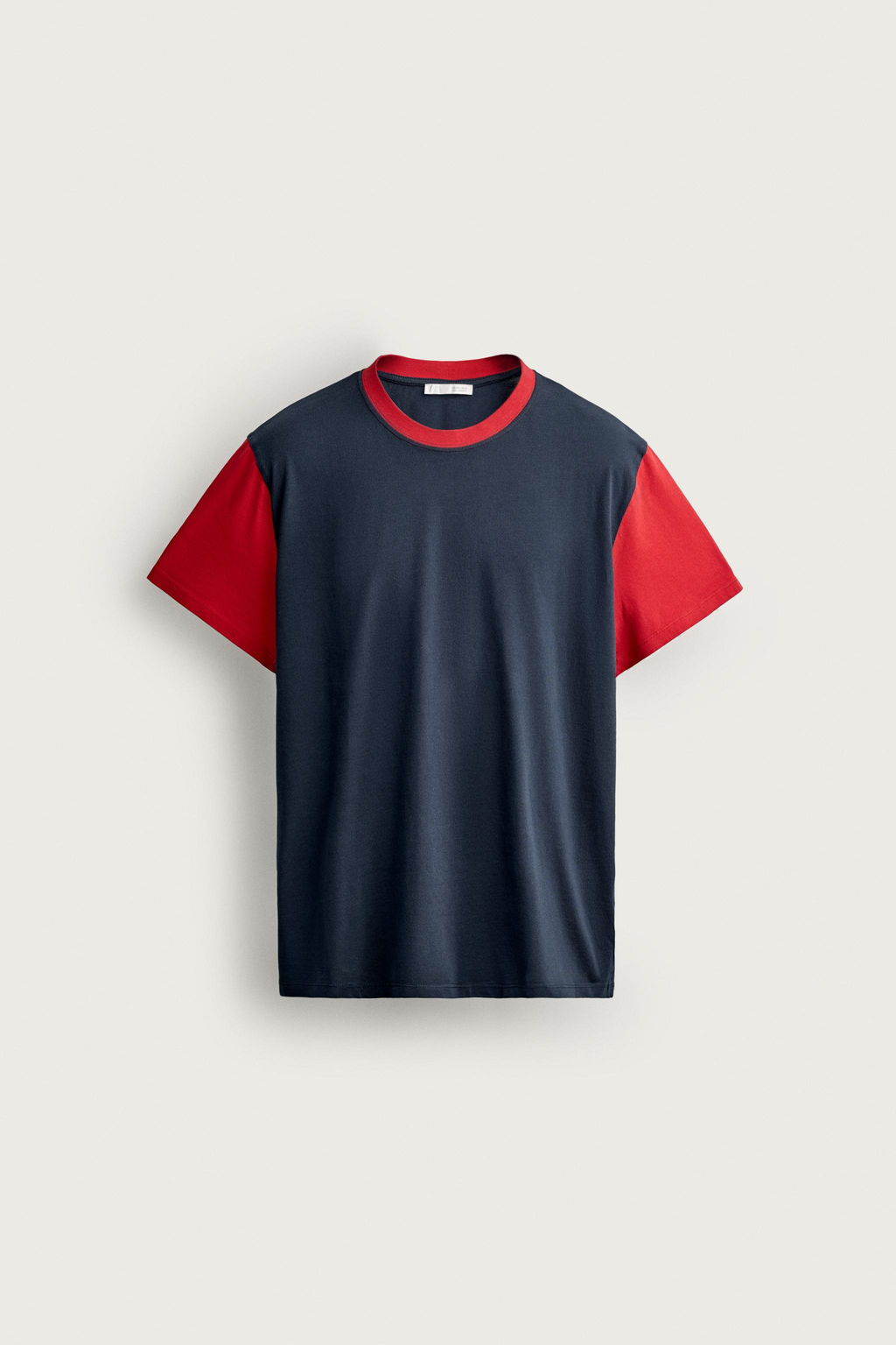 CAMISETA REGULAR FIT COLOR BLOCK / rojo/marino - Zara фото 7