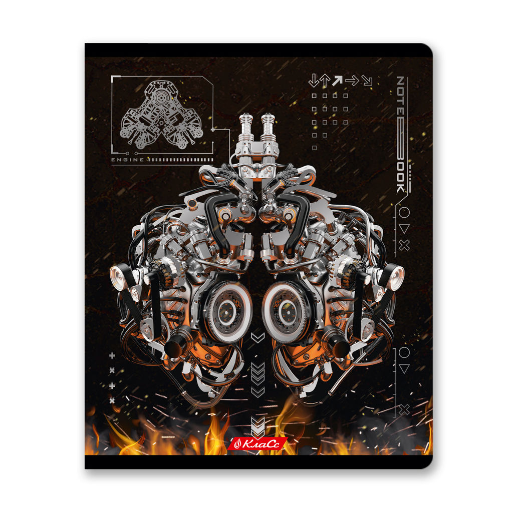 Светоч 96ТЕТк-007 Тетрадь ученическая общая, матовая ламинация + тиснение серебряной фольгой, A5 96 л. на скобе 60 г/кв.м , белизна 100 % 5 шт. клетка 000779 Железное сердце фото 5