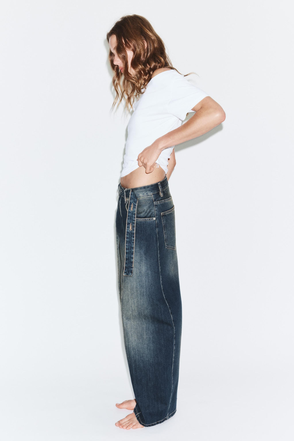 TRF OVERSIZE MID-WAIST JEANS - Zara фото 3