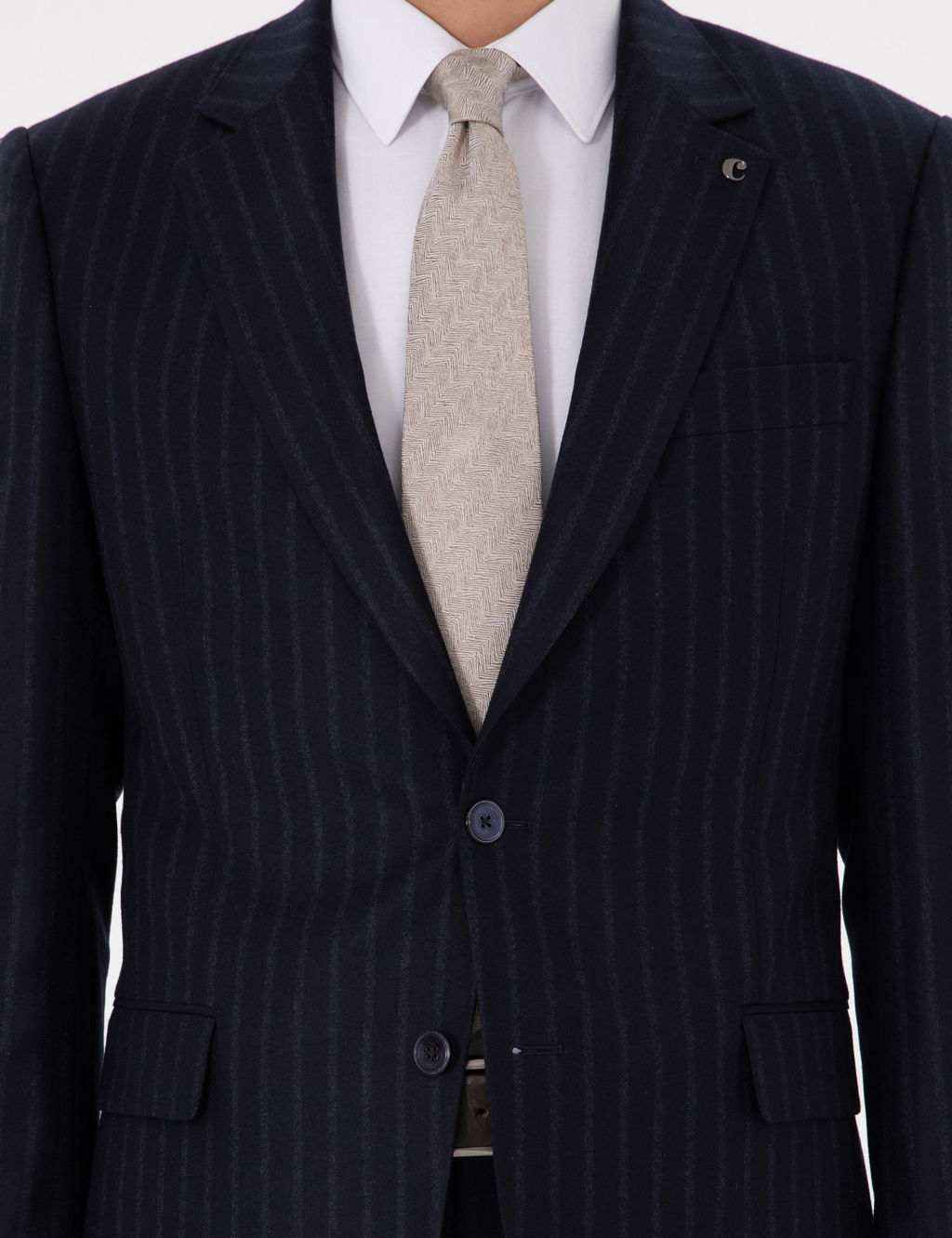 Темно-синий приталенный костюм - Cacharel фото 7