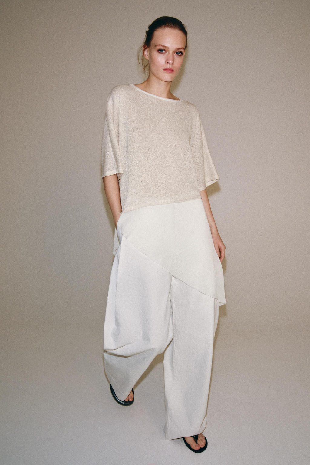 PANTAL?N ANCHO ZW COLLECTION / Crudo - Zara фото 3