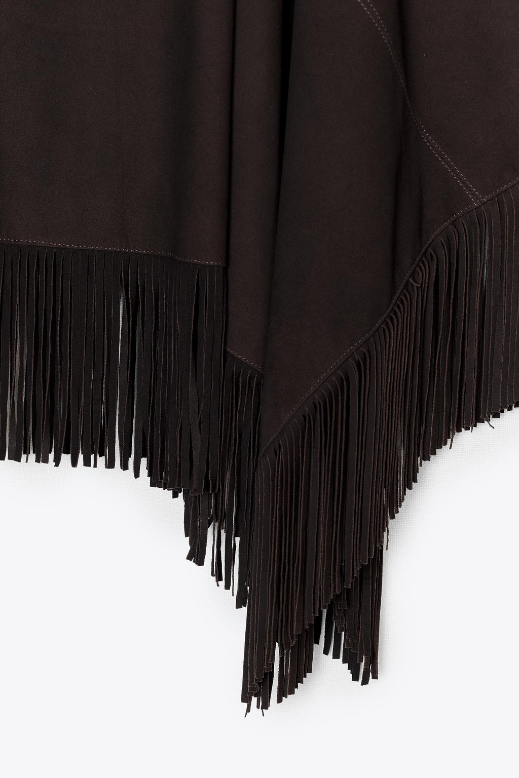 LEATHER FRINGE CAPE - Zara фото 7