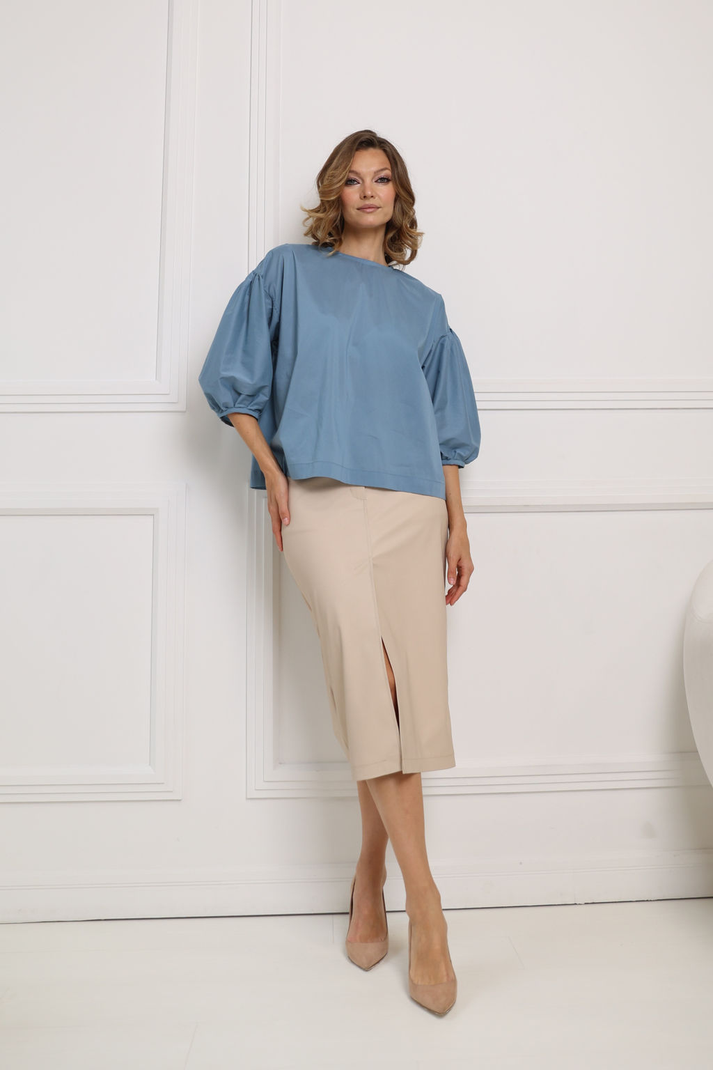 Блузка свободного кроя с объемными рукавами - Looklikecat фото 4