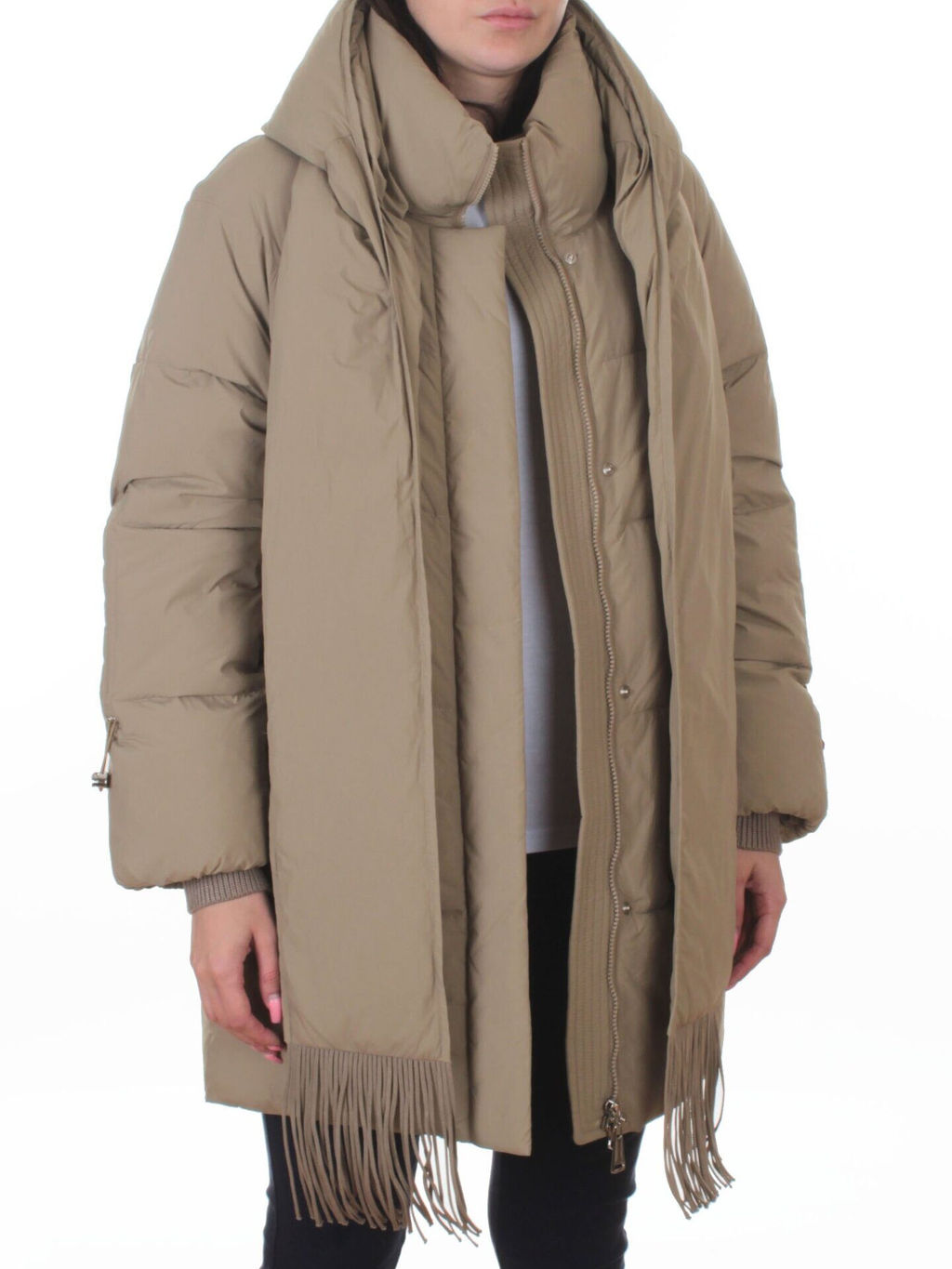 H781 DK. BEIGE Куртка зимняя женская (200 гр. холлофайбер) - Фабричный китай фото 9