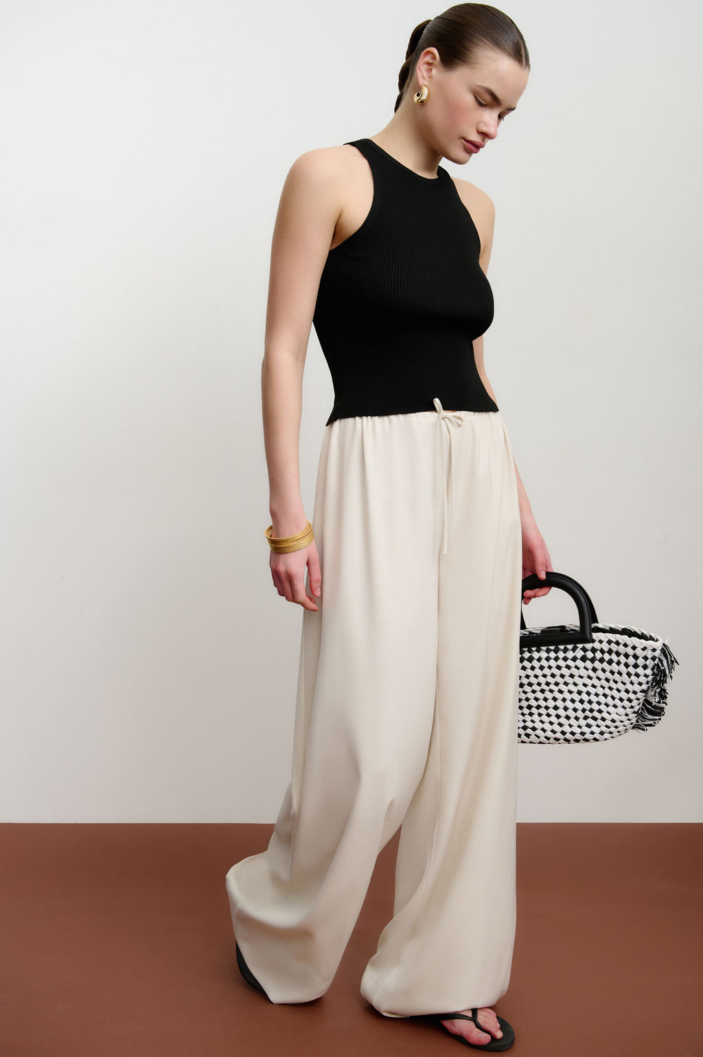 Брюки прямые на кулиске из костюмной ткани - Mollis фото 2