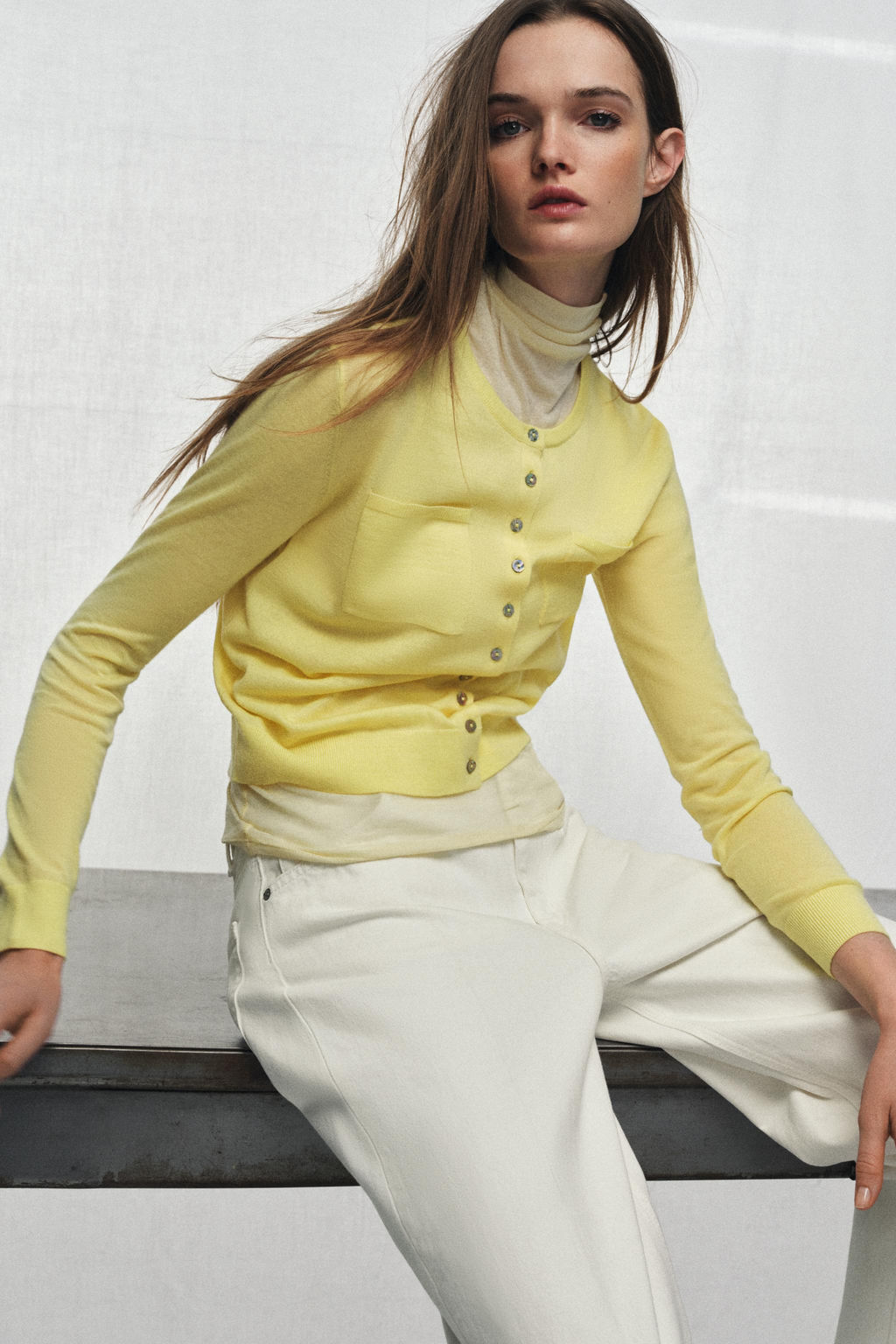 WOOL BLEND CARDIGAN WITH POCKETS - Zara фото 2