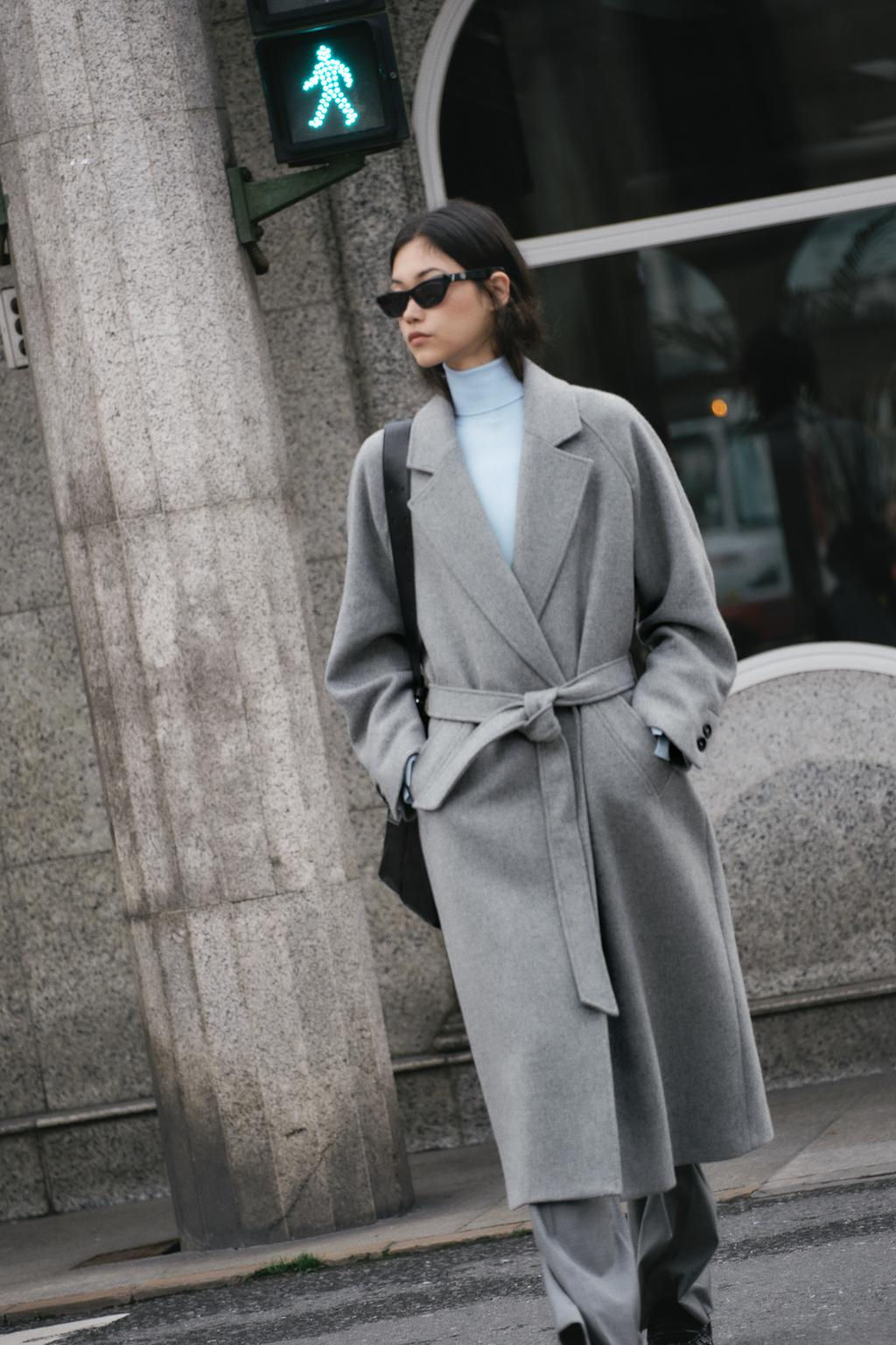 LONGLINE BELTED WOOL BLEND COAT - Zara фото 21