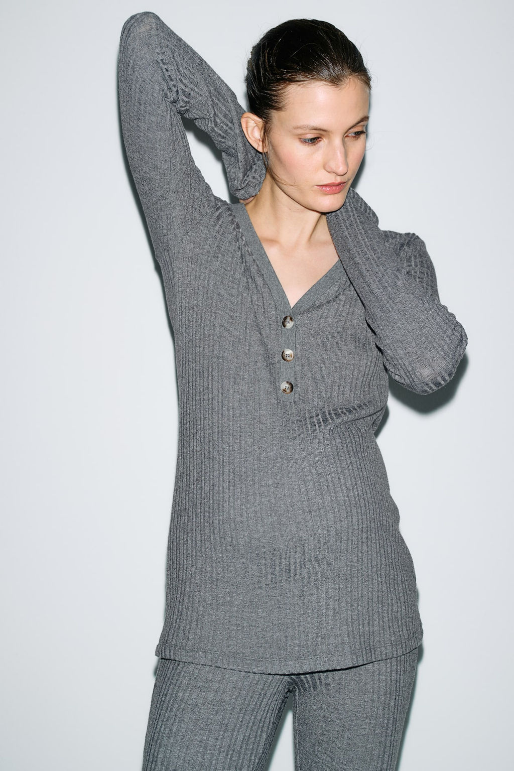 MAMA Top en punto de canale con escote en V - H&m фото 2