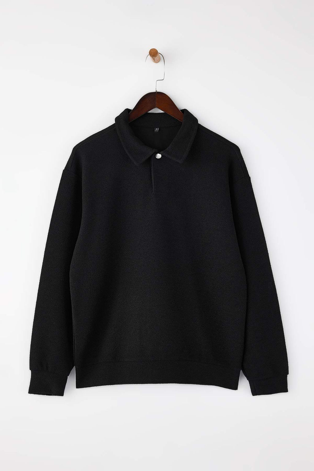 Yesil Yeni Oversize/Genis Kesim Polo Yaka Kal?n C?tc?tl? Sweatshirt TMNAW26SW00051 - Trendyolmilla фото 19