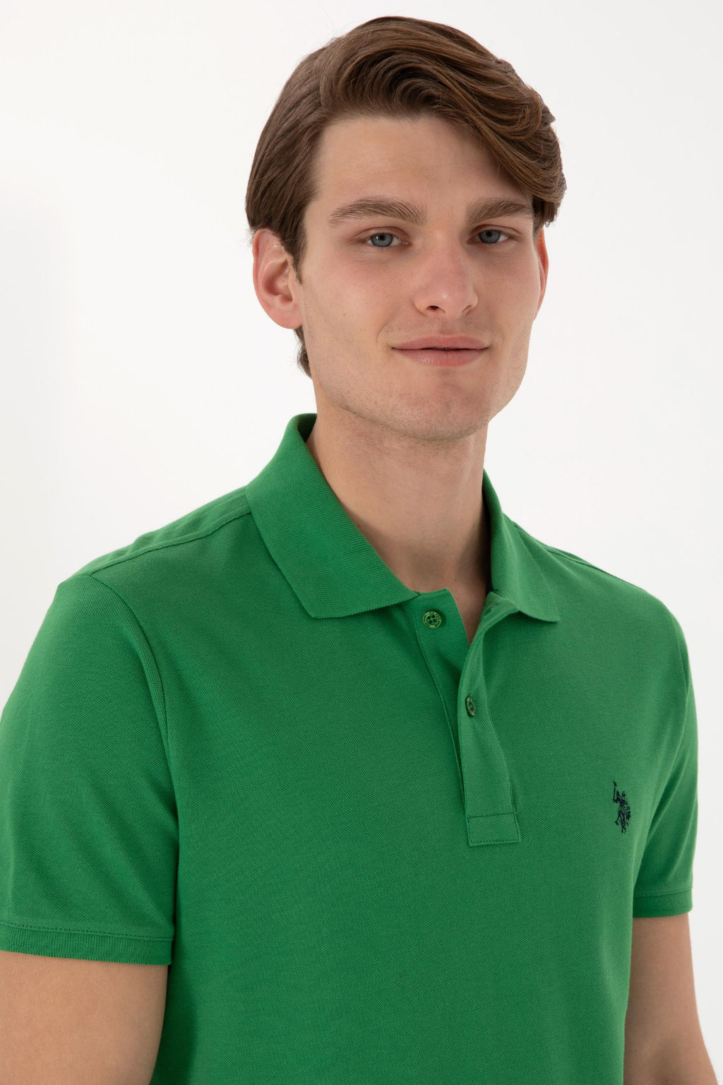 Erkek Slim Fit Polo Yaka Ye_il Basic Ti__rt - U.s. polo assn фото 2