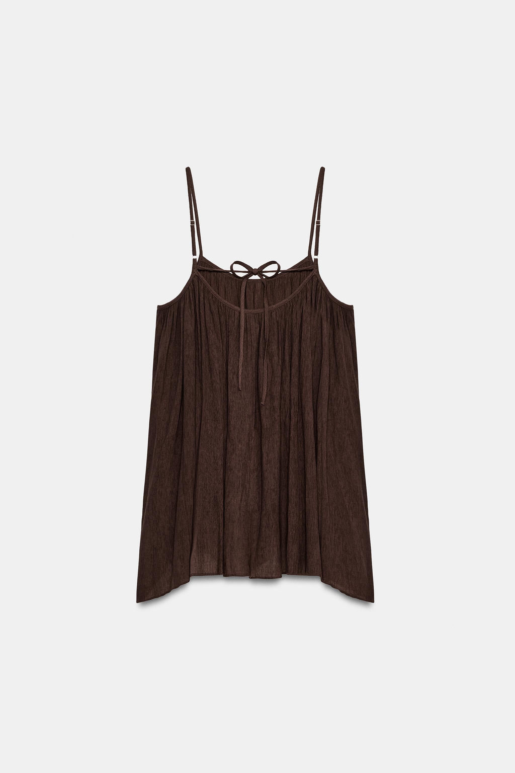 VESTIDO MINI TEXTURA VOLUMEN / chocolate - Zara фото 8