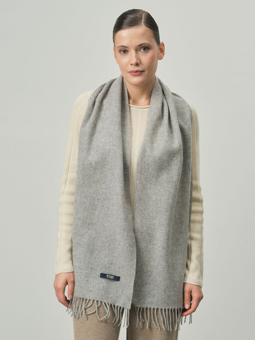Шарф из шерсти 12042 серый