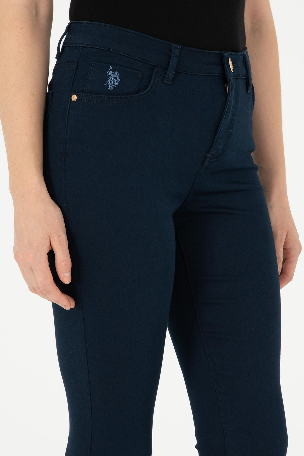 Женские темно-синие брюки из плотной ткани - U.s. polo assn фото 5