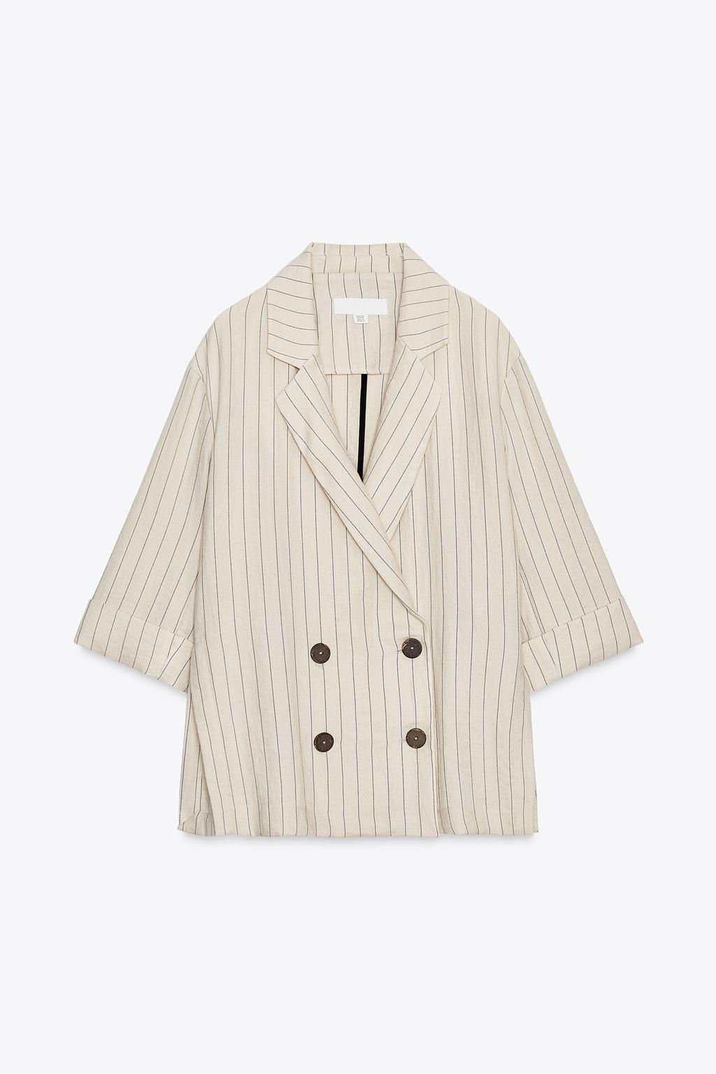 STRIPED DOUBLE-BREASTED BLAZER - Zara фото 5