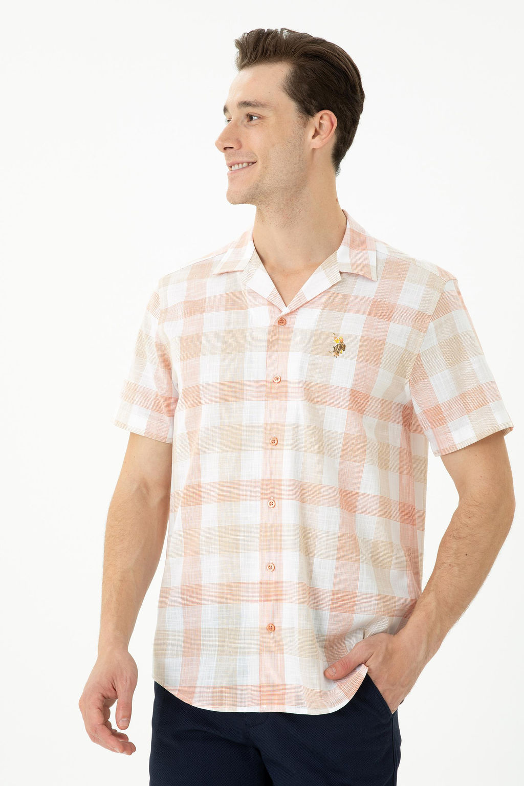 U. S. Polo Assn Мужская рубашка с коротким рукавом в плитку - U.s. polo assn фото 17