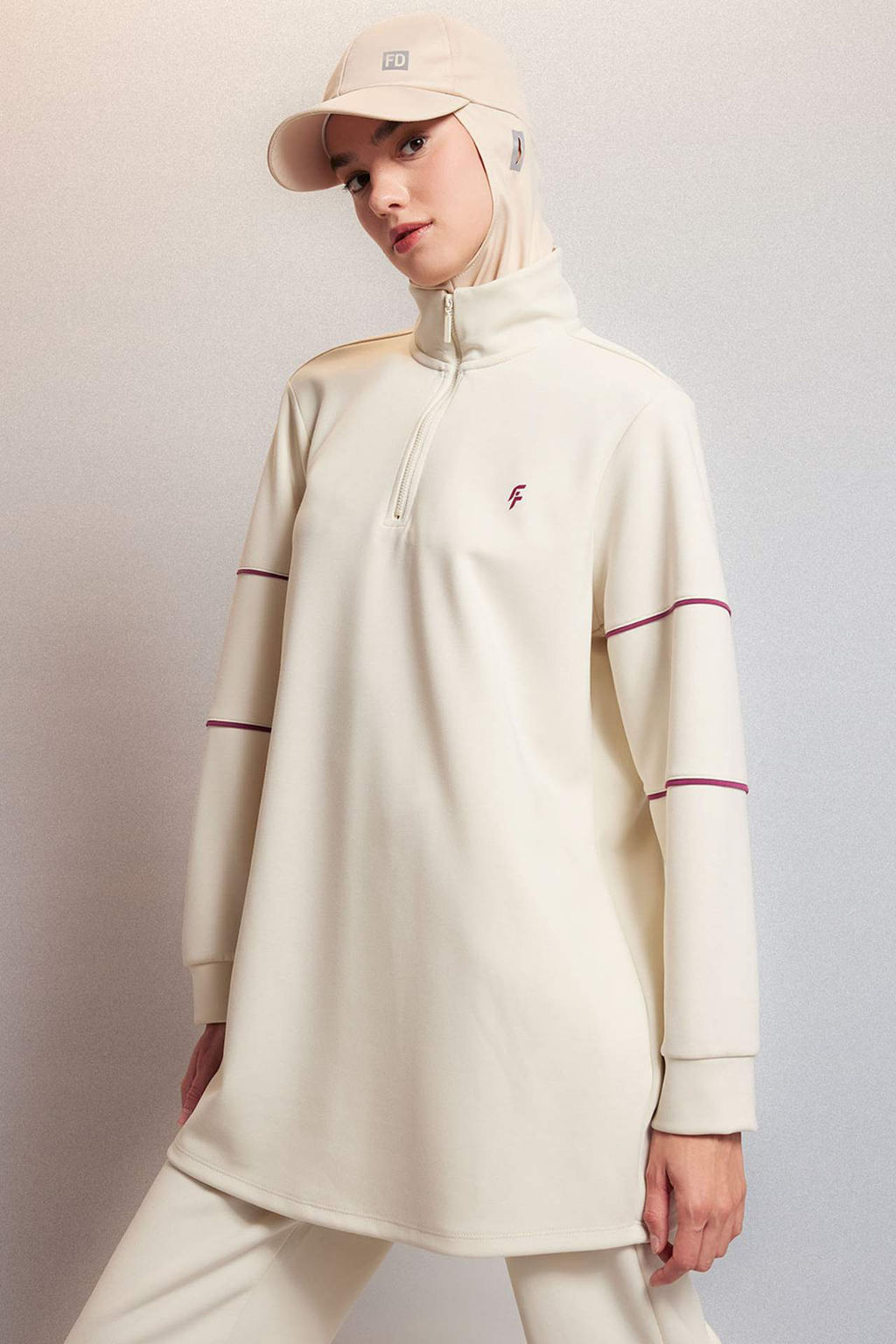 DeFactoFit Oversize Genis Kal?p Dik Yaka Skuba Dalg?c Kumas Sporcu Sweatshirt  фото 2