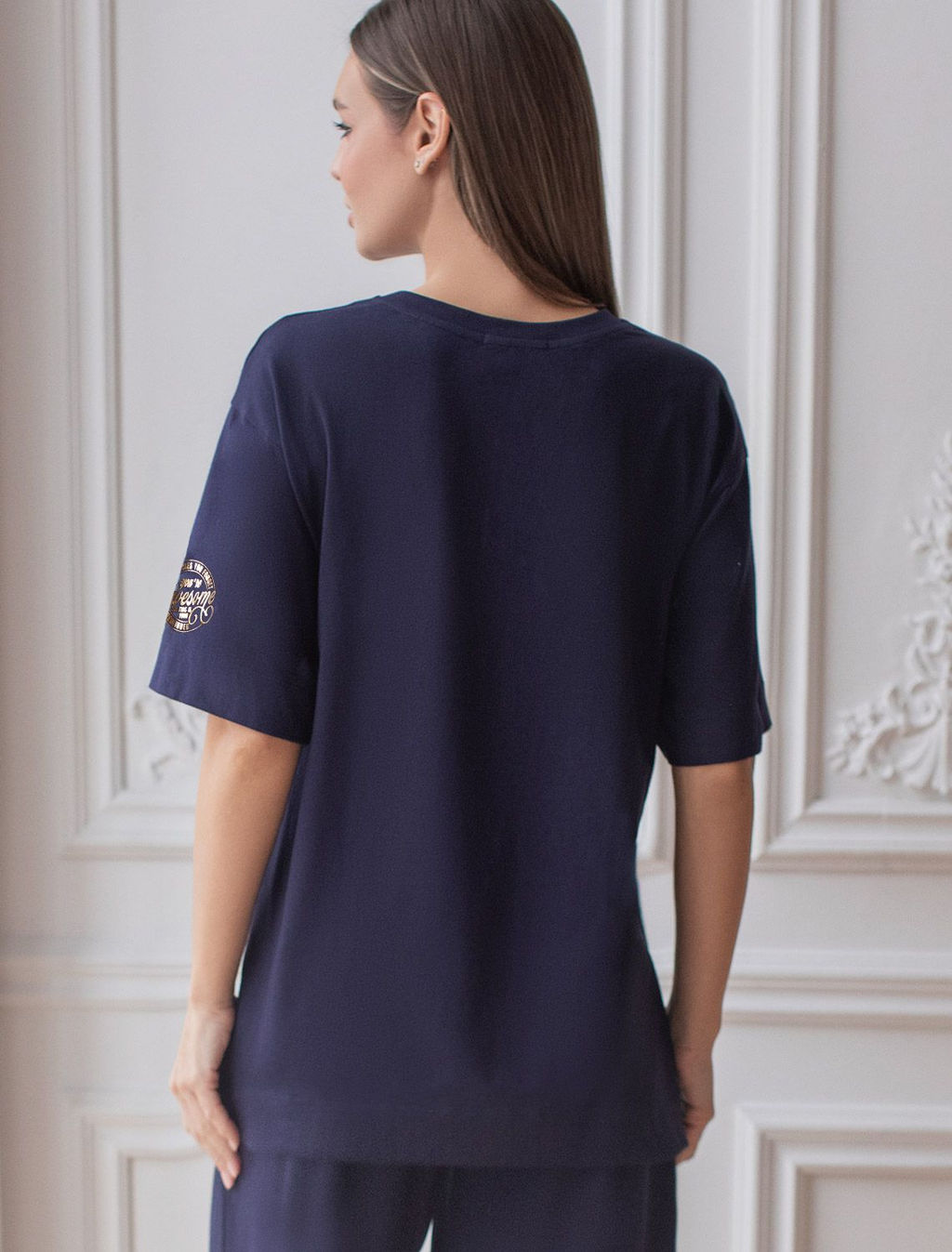 Футболка оверсайз с принтом из премиального 100% хлопка