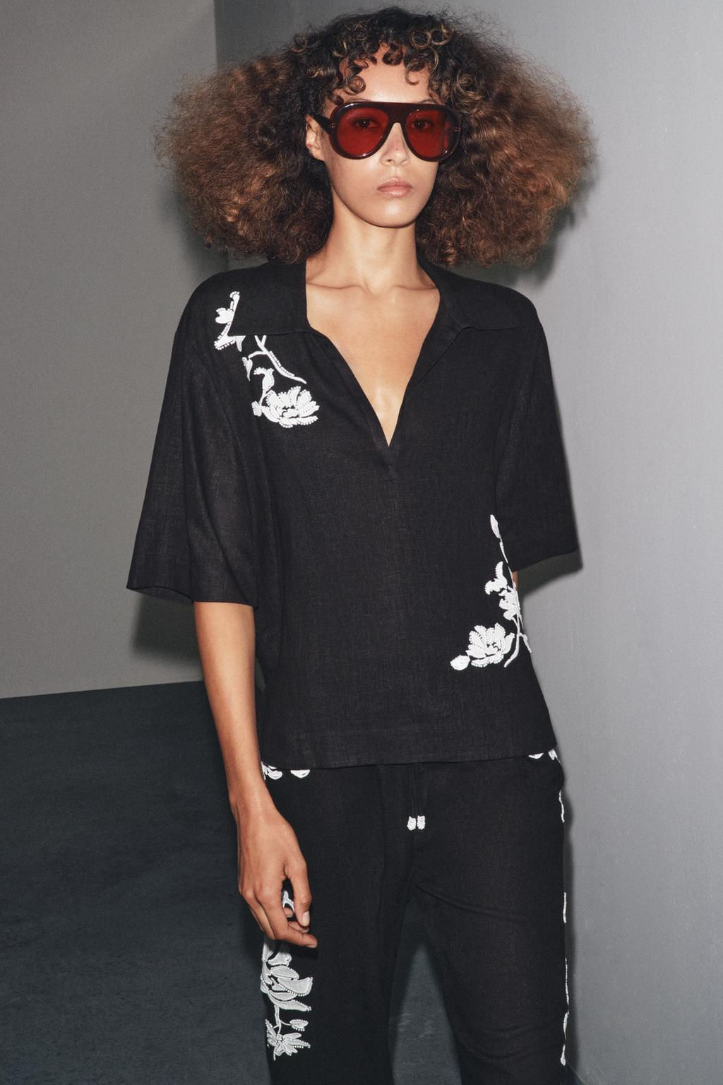 BEADED EMBROIDERY SHIRT ZW COLLECTION - Zara фото 2