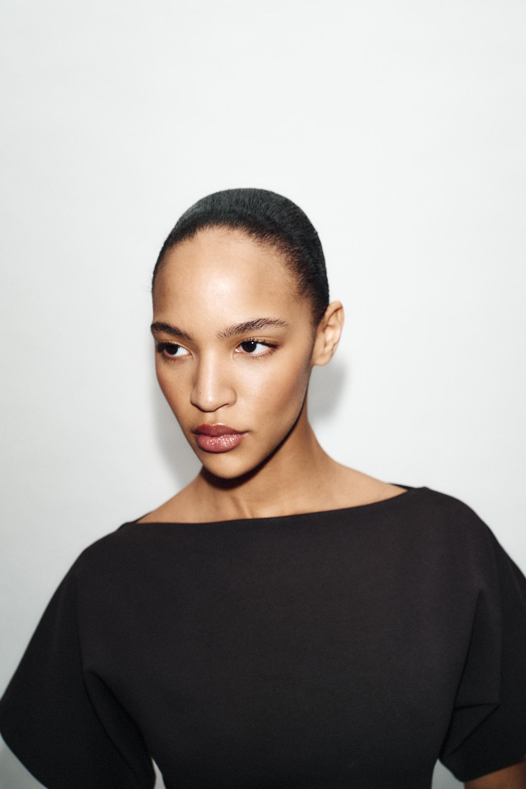 VESTIDO INTERLOCK COMBINADO / Chocolate - Zara фото 3