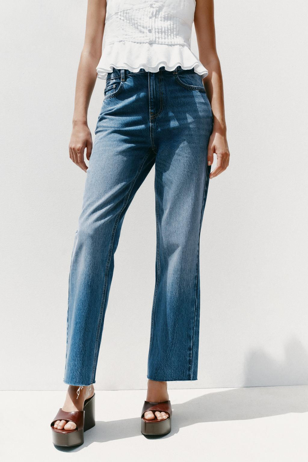 Z.02 STRAIGHT HIGH-WAIST ANKLE JEANS - Zara фото 2