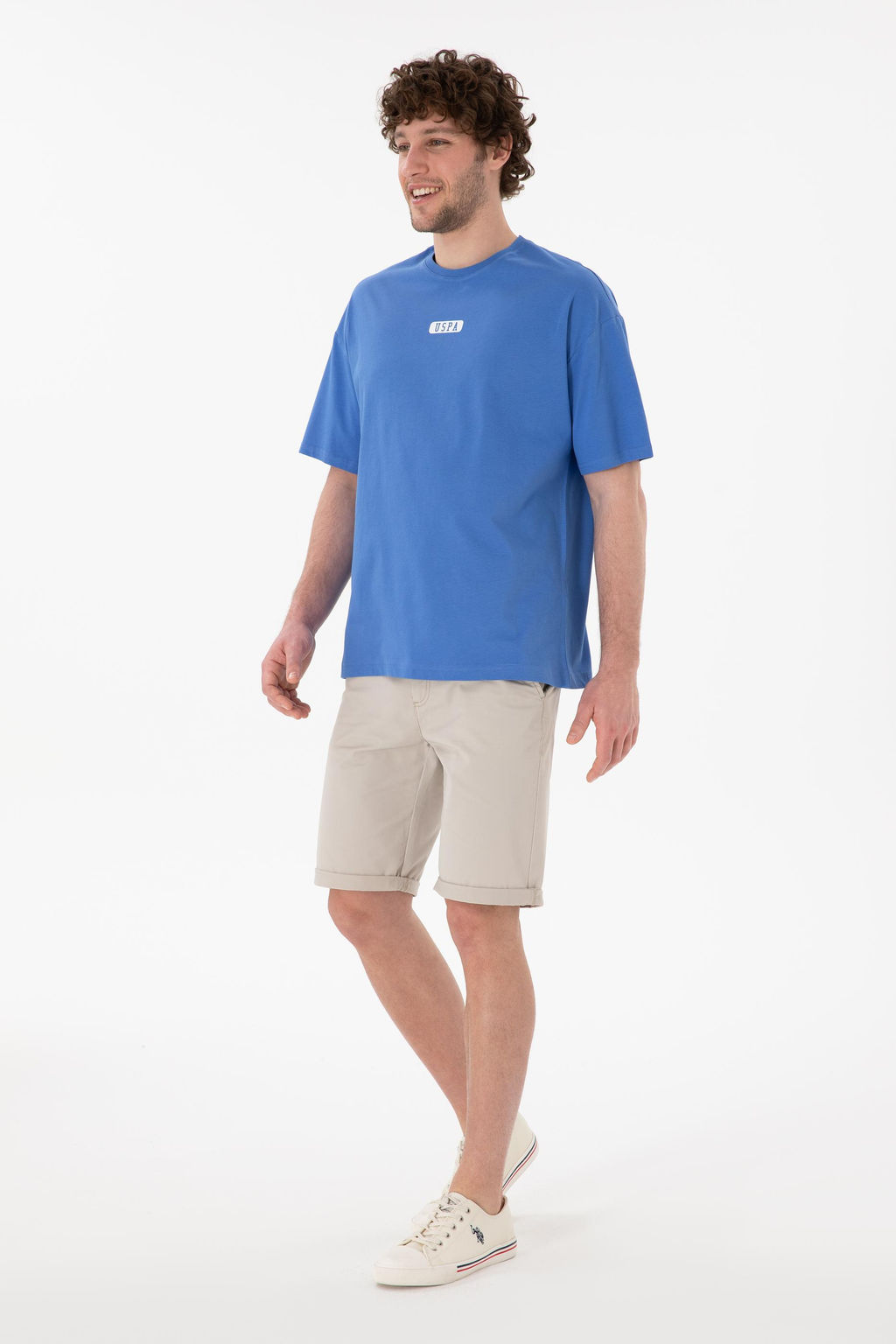 Erkek Oversize Fit Bisiklet Yaka _ndigo Ti__rt Sepette S_rpriz _ndirim - U.s. polo assn фото 5