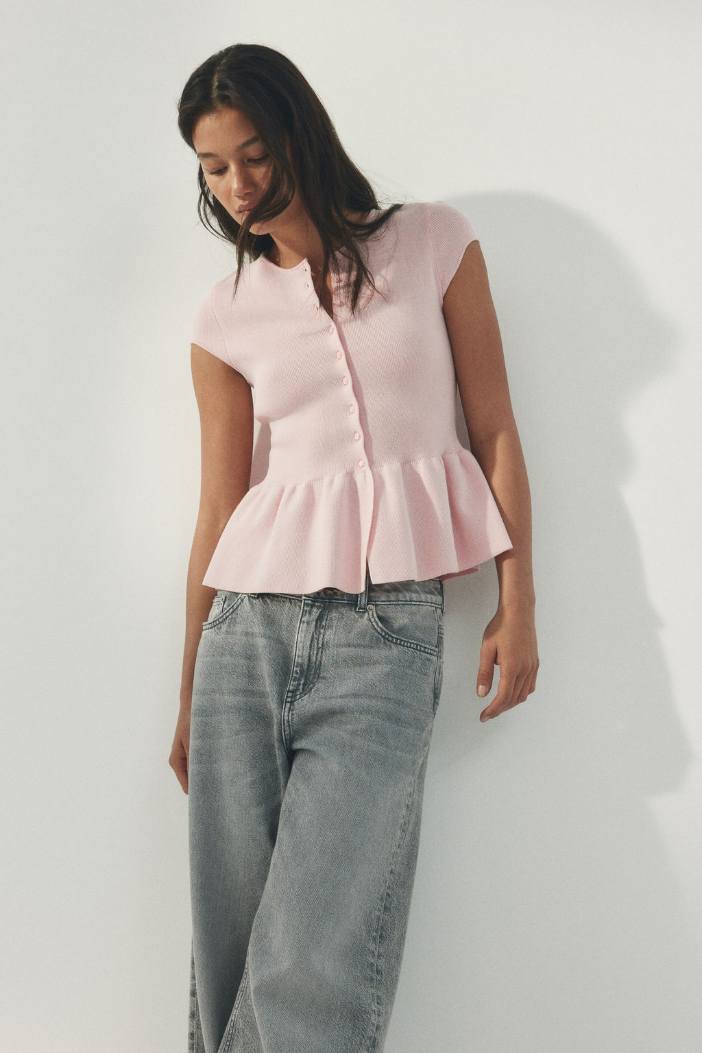 C?rdigan de manga corta con peplum - H&m фото 8