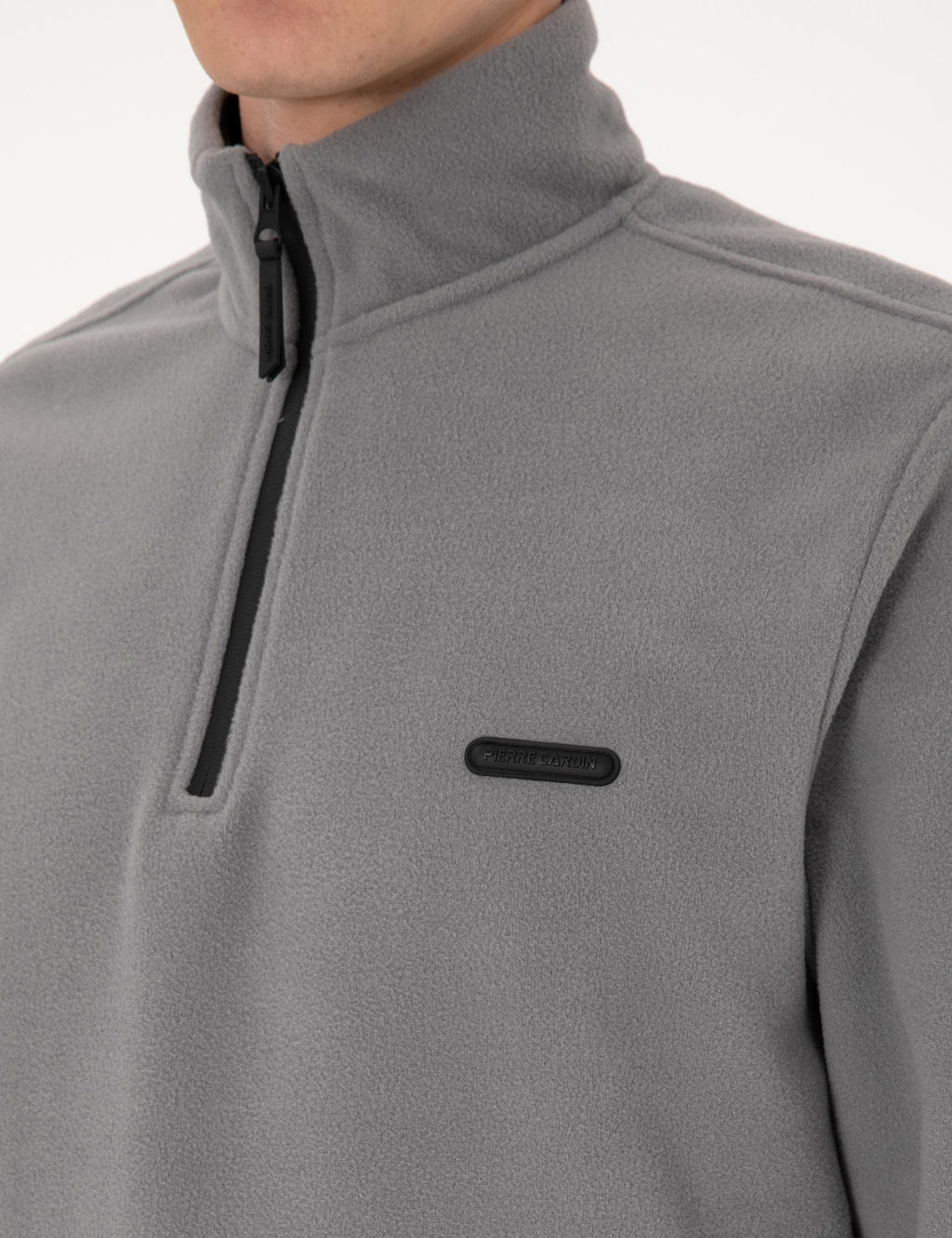 Gri Regular Fit Yar_m Fermuarl_ Polar Sweatshirt - Pierre cardin фото 7