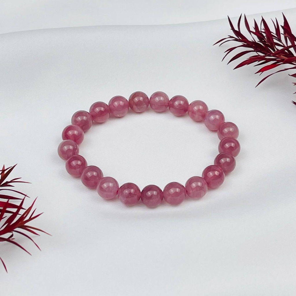 Браслет из мадагаскарского Розового кварца 17 см