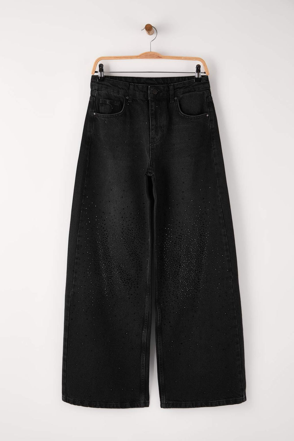 Siyah Tas Detayl? Normal Bel Wide Leg Jeans TWOAW26JE00284 - Trendyolmilla фото 5