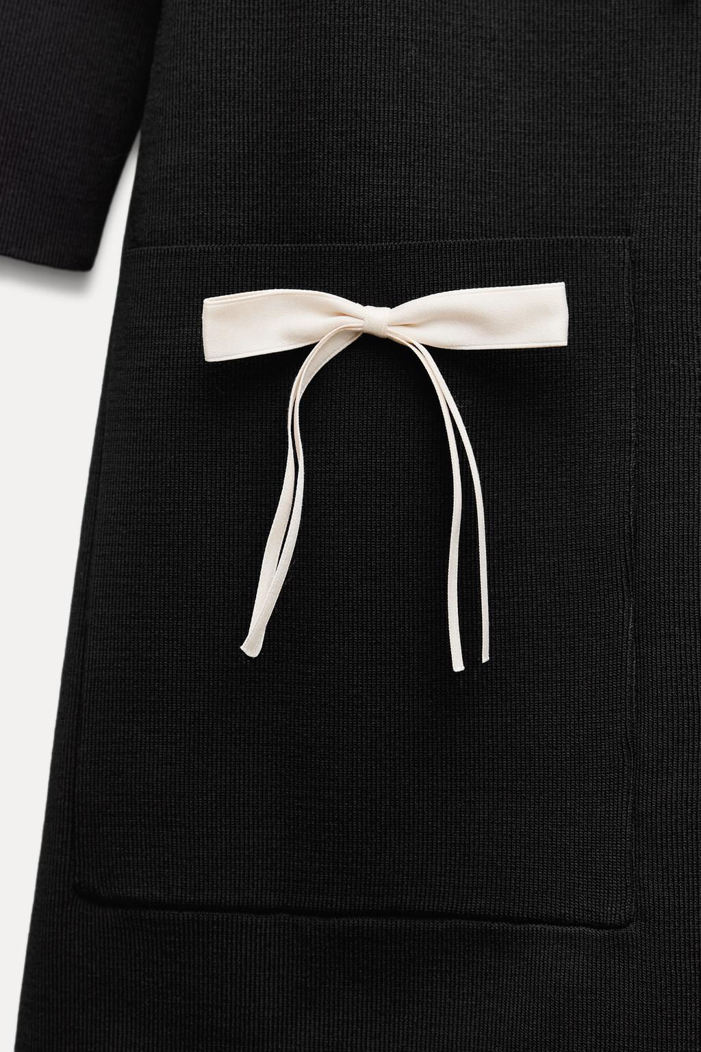 SHORT KNIT DRESS WITH BOWS - Zara фото 8