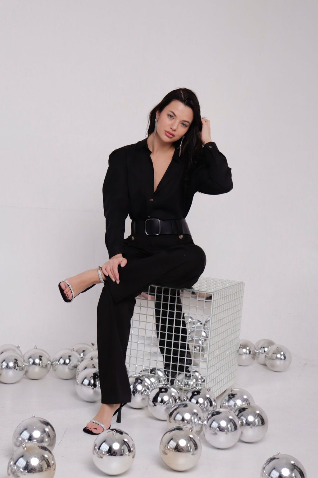 11253 Брюки чёрные (остаток: 42, 44, 46) - Martichelli фото 8