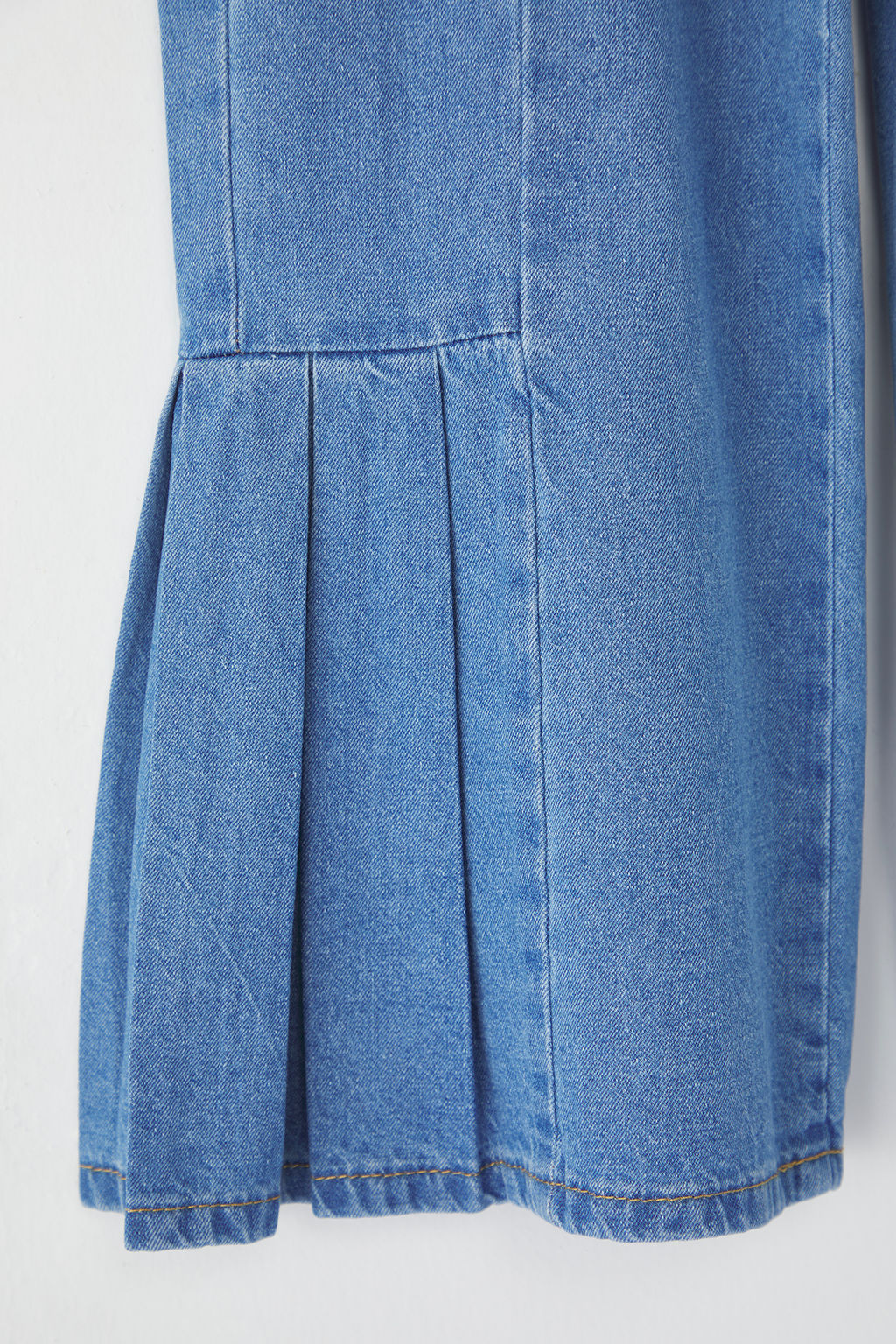 Ac?k Mavi K?z Cocuk %100 Pamuk F?rf?rl? Ispanyol Paca Lastikli Denim Pantolon TKDSS25PL00010 - Trendyolmilla фото 3