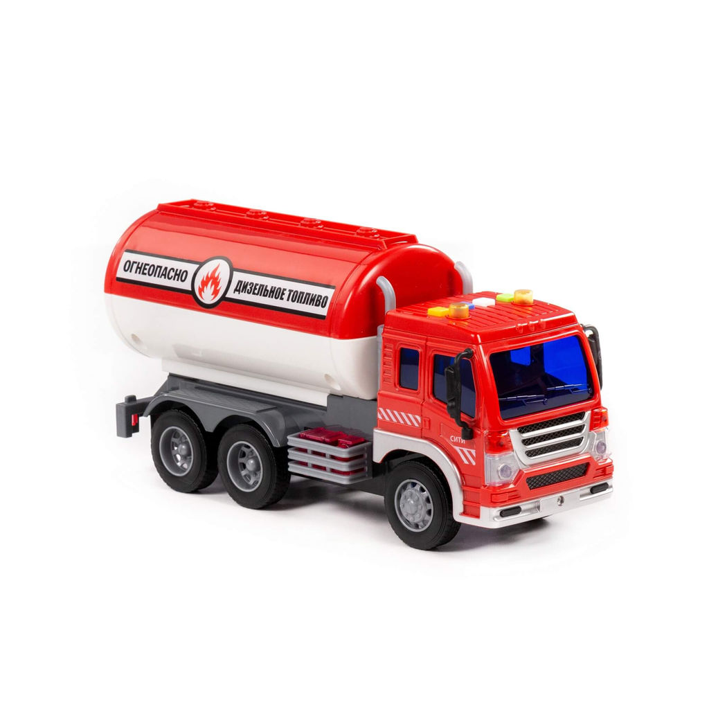 Сити, автомобиль с цистерной инерционный (со светом и звуком) (красный) (в коробке) - Полесье фото 11