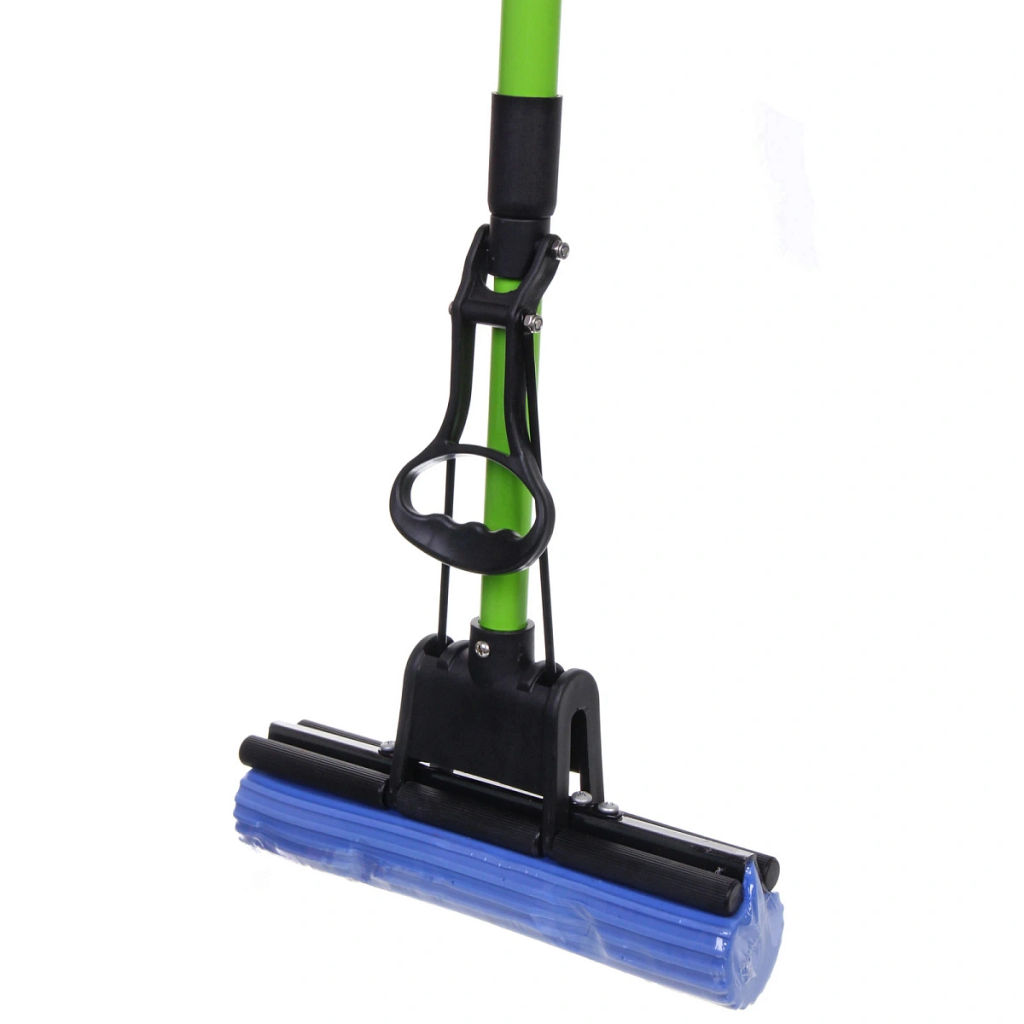 Швабра Селфи с губкой ПВА металлическая ручка 110 см(отжим один ролик) 8019