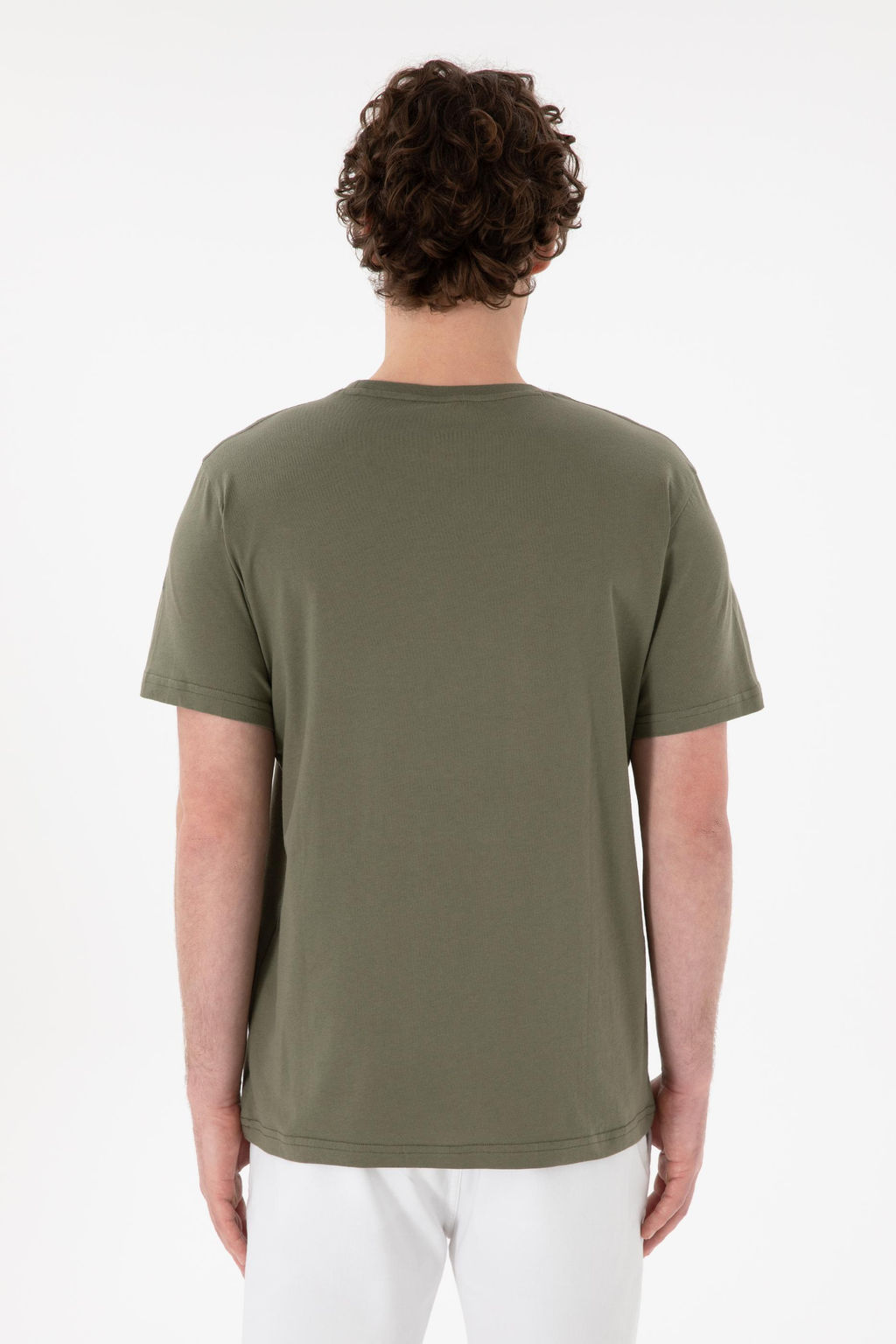Erkek Regular Fit Bisiklet Yaka Koyu Haki Basic Ti__rt Sepette S_rpriz _ndirim - U.s. polo assn фото 6