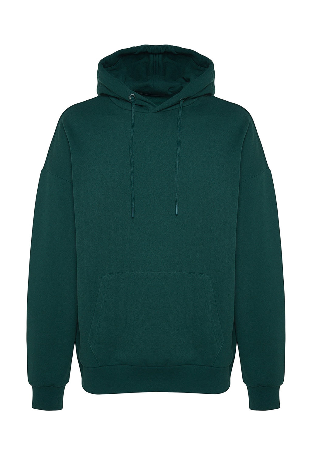 Yesil Oversize/Genis Kesim Kapusonlu Ici Polar/S?cak Tutan Sweatshirt TMNAW23SW00195
