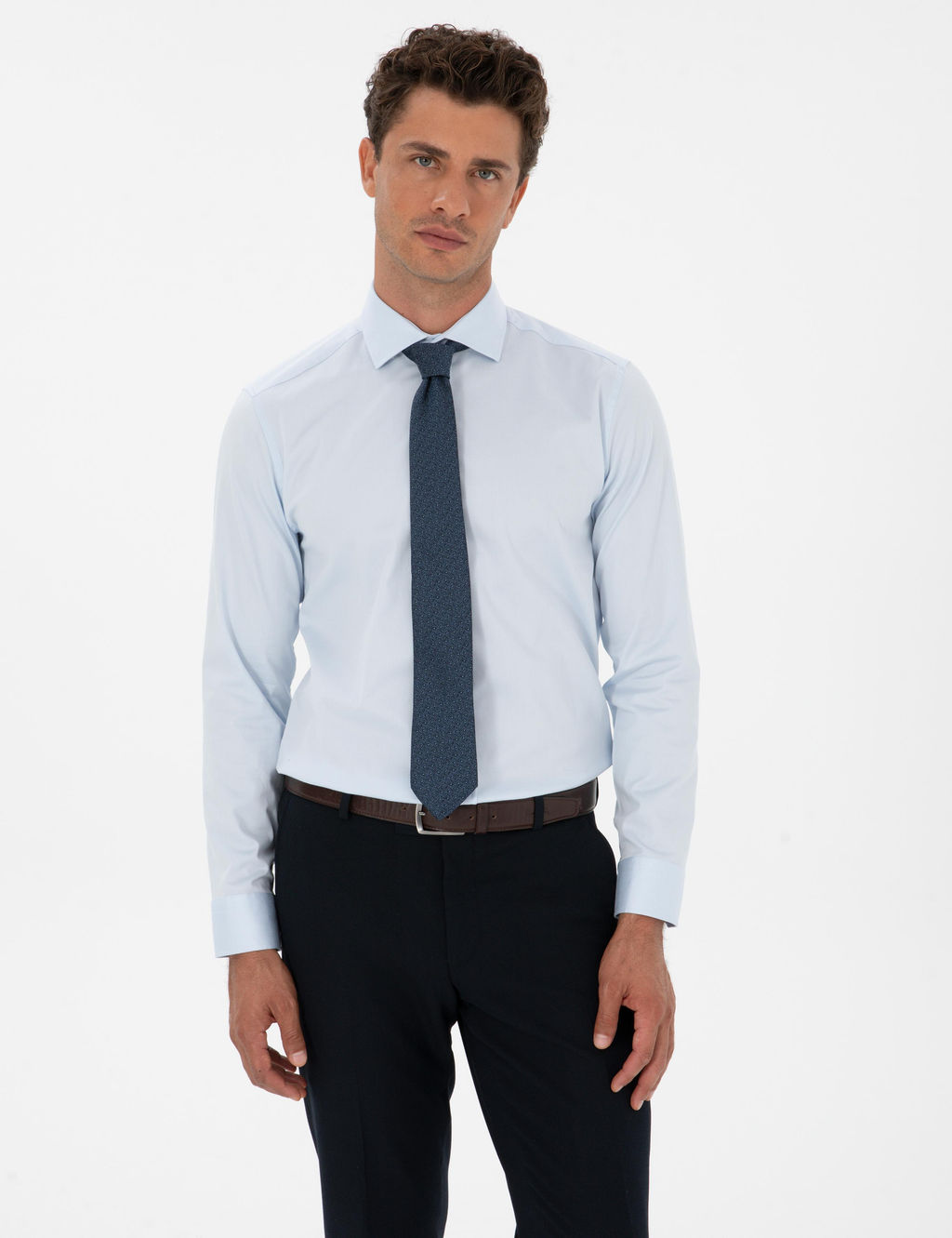 A__k Mavi Slim Fit Uzun Kollu Basic G_mlek - Pierre cardin фото 8
