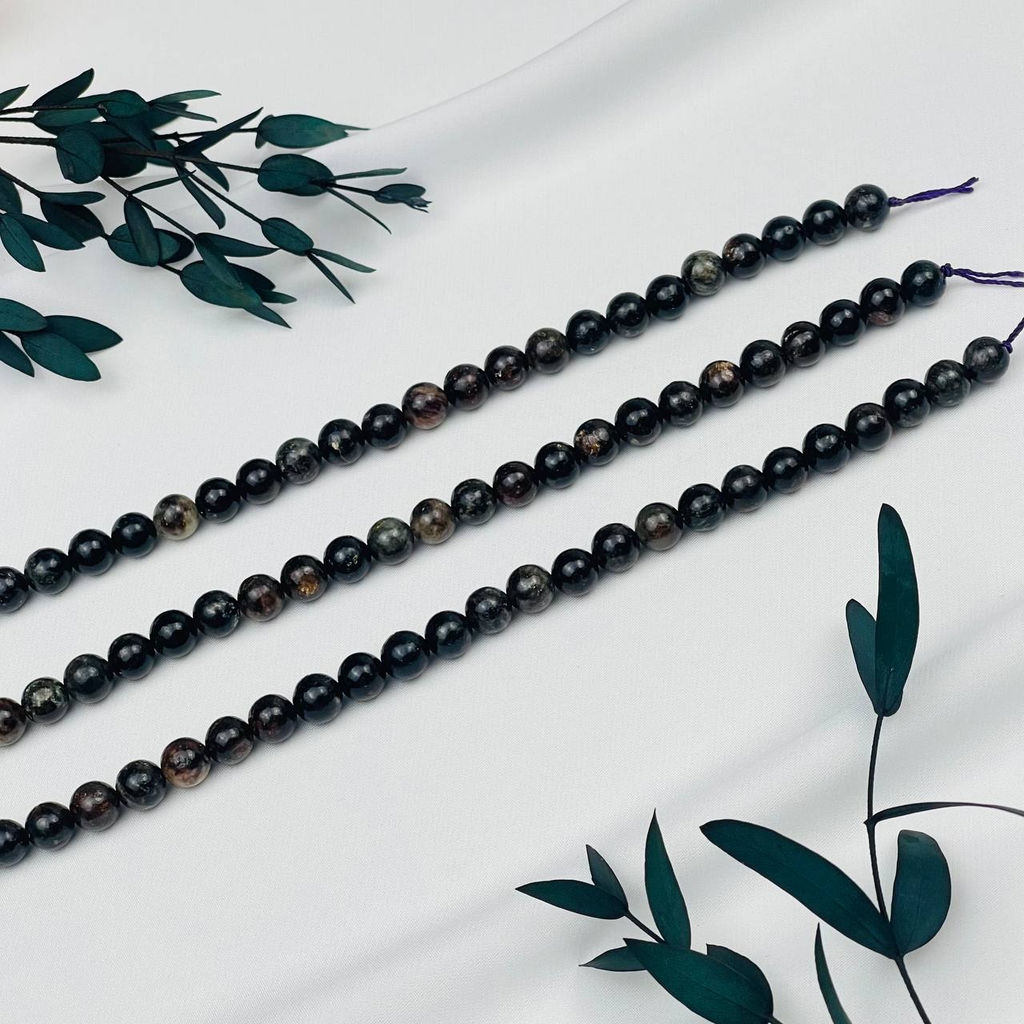 Бусины для украшений из камня Биотит (48 бусин)